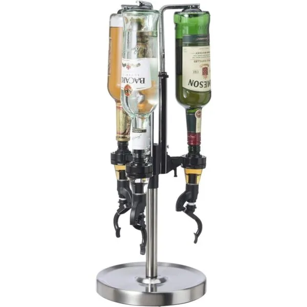 OGGI Dispensador de licor giratorio de 3 botellas acero_1