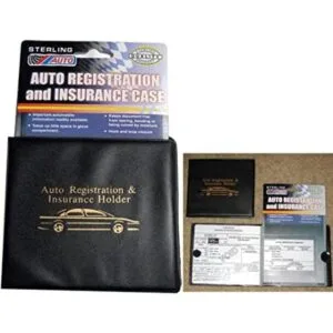 Funda cartera negra para documento de seguro registro_1