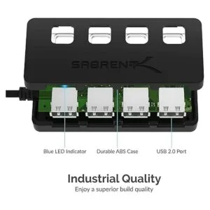 Sabrent HUB 4 Puertos USB 2.0 LED HBUMLS Negro_2