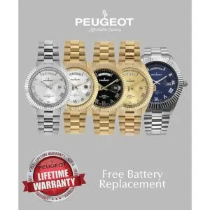 Peugeot Reloj de lujo con bisel acanalado de acero_3