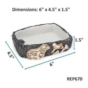 PennPLAX Reptology Reptile Fossil Rock FoodWater Dish_2