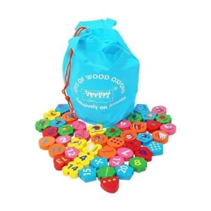TOWO Bloques de números de madera del alfabeto letras_1