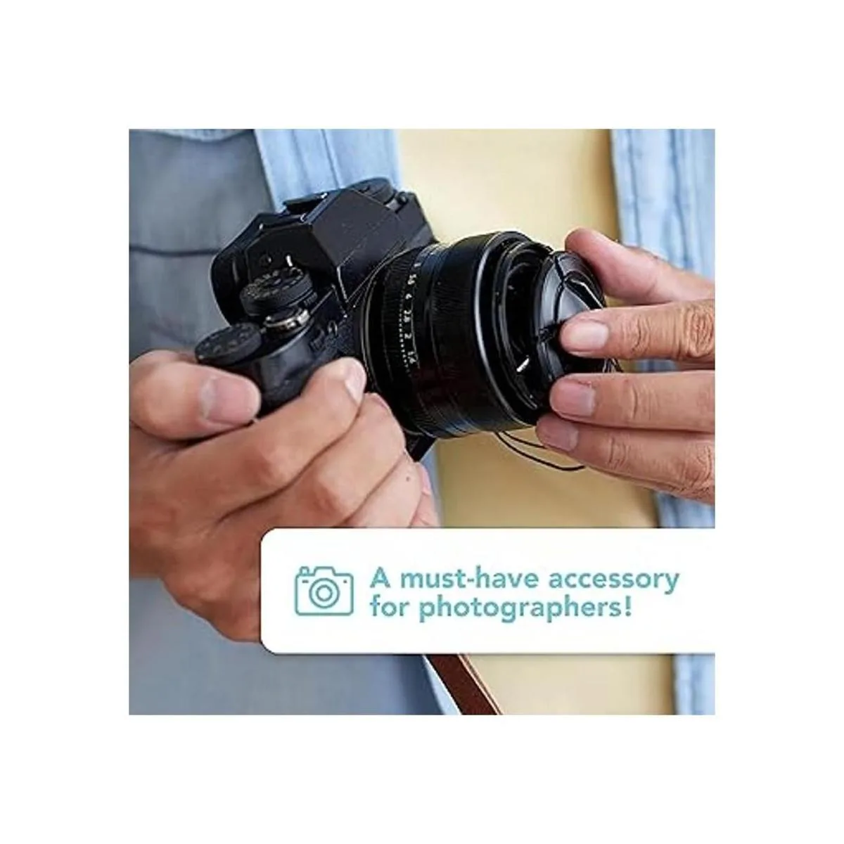 FotoTech Soporte para tapa de lente de cámara con cuerda_2