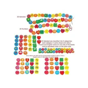 TOWO Bloques de números de madera del alfabeto letras_2