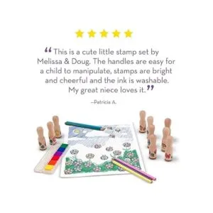 Melissa Doug Juego de sellos Deluxe Happy Handle con 10
