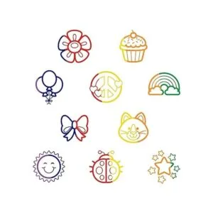 Melissa Doug Juego de sellos Deluxe Happy Handle con 10