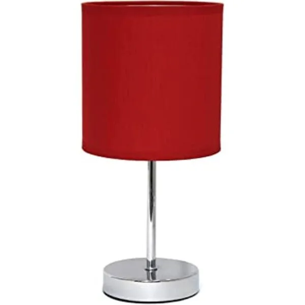 Simple Designs Mini lámpara de mesa básica cromada con_1