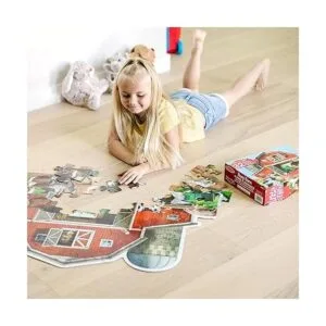 Melissa Doug Rompecabezas de suelo con forma de granero_3