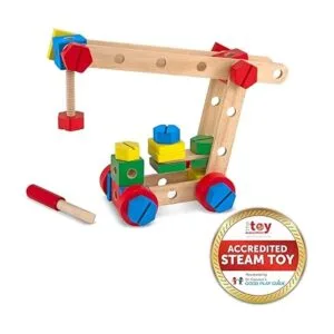 Kit de construcción de madera Melissa Doug en una caja