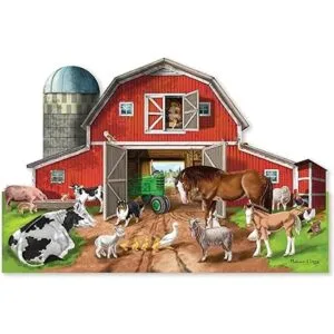 Melissa Doug Rompecabezas de suelo con forma de granero_4