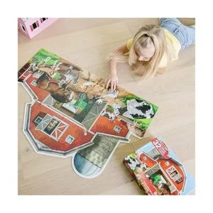 Melissa Doug Rompecabezas de suelo con forma de granero_2