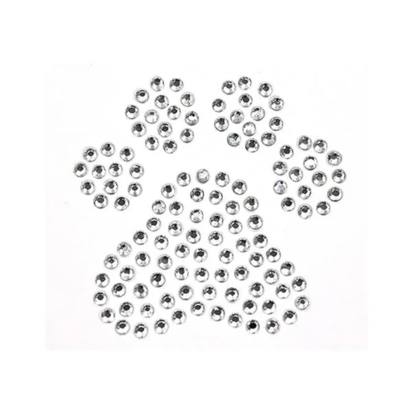 Conjunto de 8 Paws Clear Rhinestone Hierro Sobre Paws de
