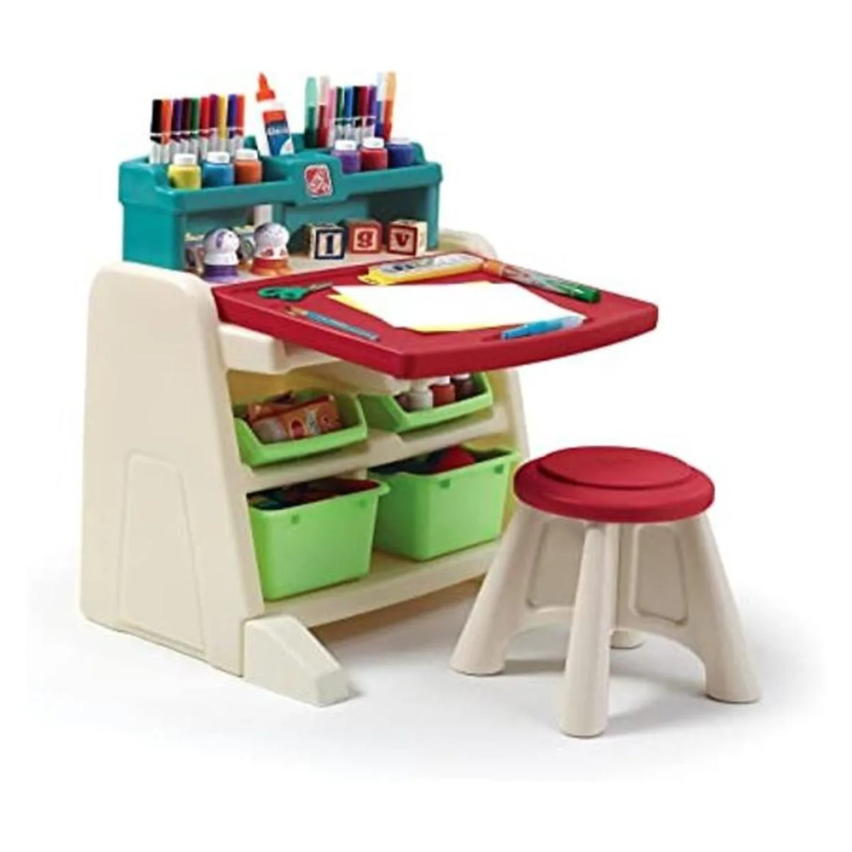 Mesa de escritorio con taburete caballete Step2 Flip_1