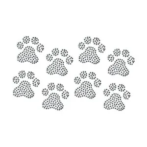 Conjunto de 8 Paws Clear Rhinestone Hierro Sobre Paws de