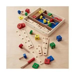 Kit de construcción de madera Melissa Doug en una caja