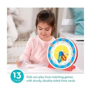 Reloj de madera educativo para niños con tarjetas_2