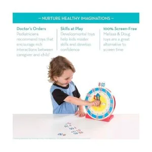 Reloj de madera educativo para niños con tarjetas_3