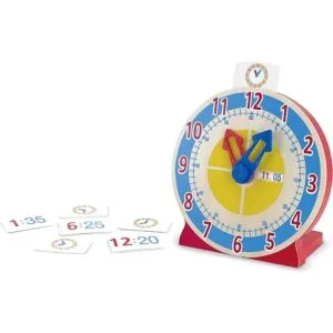 Reloj de madera educativo para niños con tarjetas_1