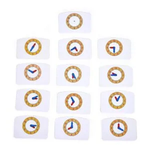 Reloj de madera educativo para niños con tarjetas_4