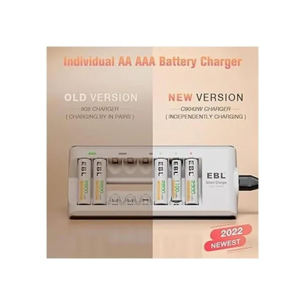 EBL cargador de batería de 8 bahías baterías recargables_2