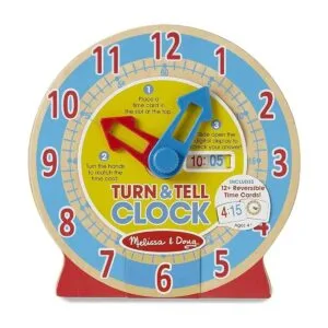 Reloj de madera educativo para niños con tarjetas_5