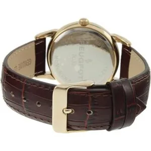 Peugeot Reloj de vestir de cuero vintage chapado en oro_3