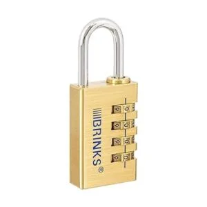 BRINKS Candado reiniciable de 4 esferas de latón macizo