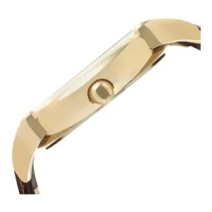 Peugeot Reloj de vestir de cuero vintage chapado en oro_4