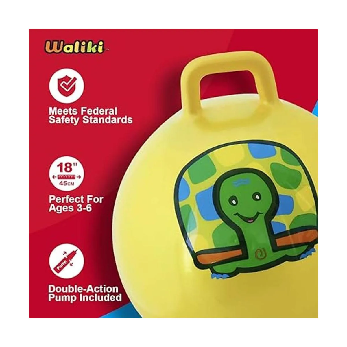 Pelota saltarina violeta de 18 pulgadas con manija para_3