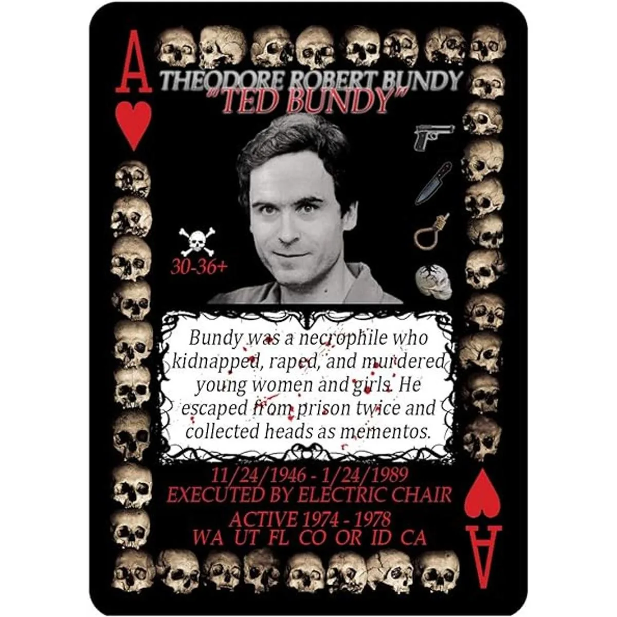 Serial Killer Cards 54 cartas únicas de asesino en serie_3