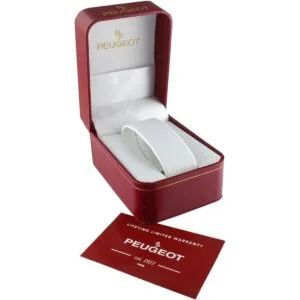 Peugeot Reloj de vestir de cuero vintage chapado en oro_6