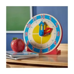 Reloj de madera educativo para niños con tarjetas_6