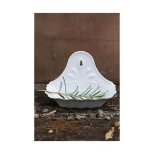 Creative Coop DA1988 Jabonera de metal esmaltado blanco_3