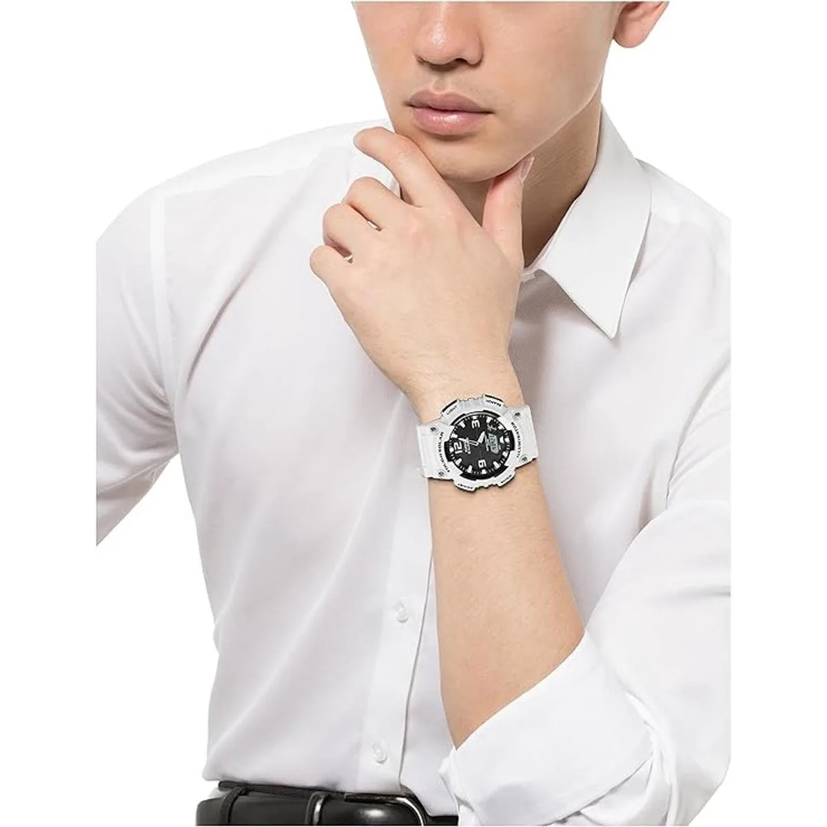 AQS810WC7AVCF Reloj de cuarzo blanco con pantalla_4