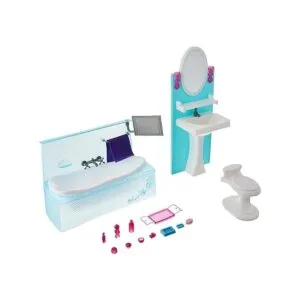 Baño con bañera y juego de tocador de Barbie. Juego de_3