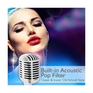 Micrófono clásico retro Pyle PDMICR42R con cable de 16_4