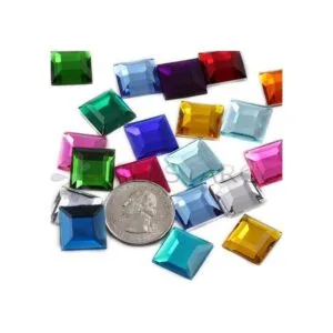 Allstarco Diamantes de imitación acrílicos cuadrados con