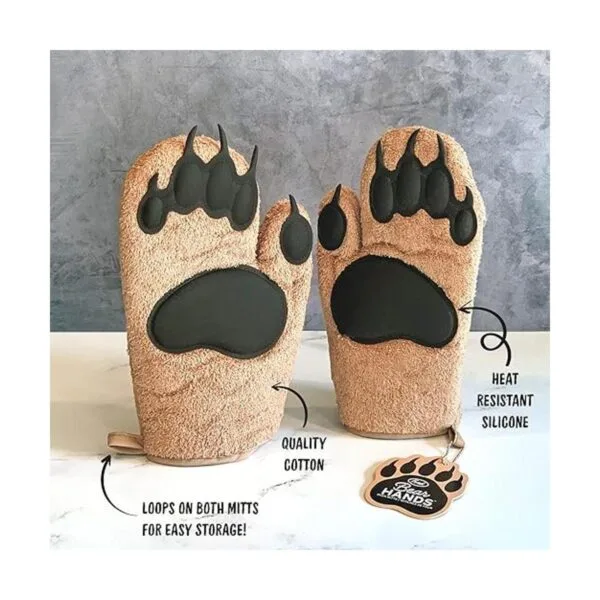 Juego de 2 guantes para horno de garras de oso marca_5