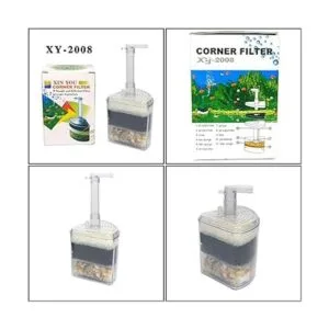 Filtro esquinero para pecera a aire con medio de filtrado_2