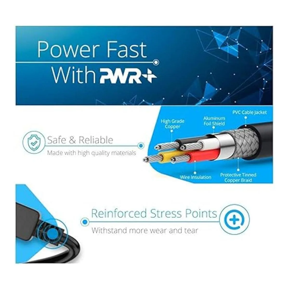 Pwr Cable de alimentación de TV de 12 pies para Samsung_3