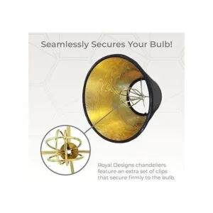 Royal Designs Inc. Empire CS115BLKGL negro con oro 3 x_2