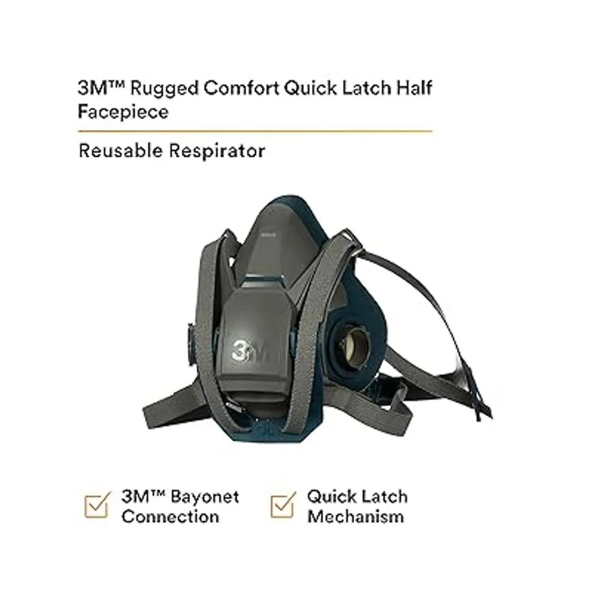 3M Respirador reutilizable de medio rostro diseño rugoso_2