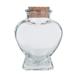 Botella de cristal en forma de corazón con corcho 314_2