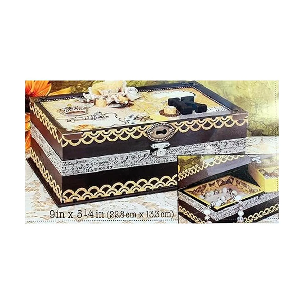 Joyero de madera sin terminar con espejo y compartimentos_5