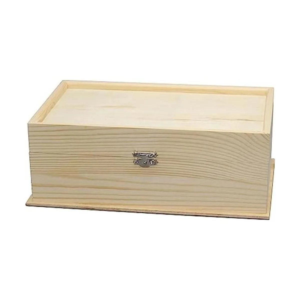 Joyero de madera sin terminar con espejo y compartimentos_1