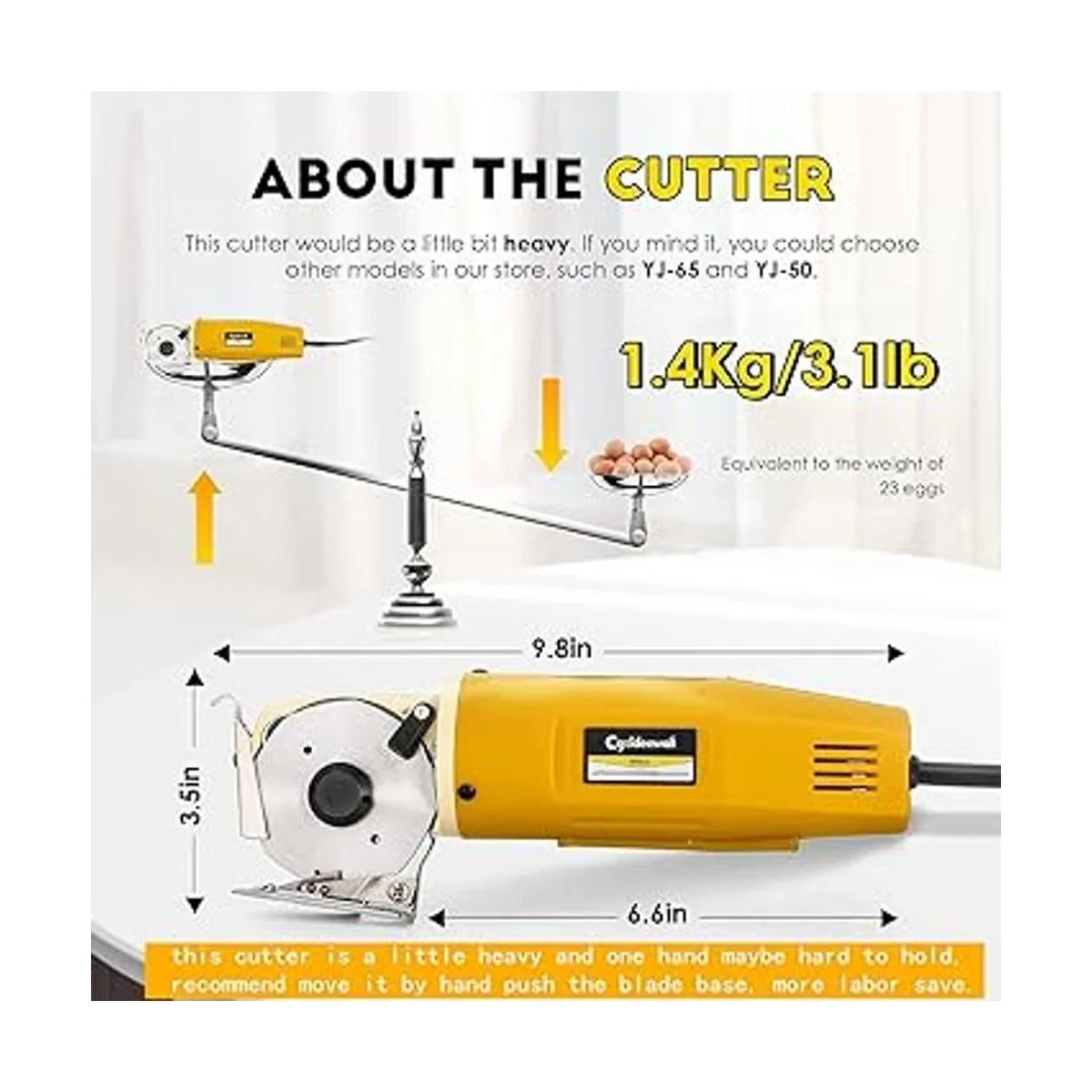 CGOLDENWALL Cortador de tela giratorio eléctrico tijeras_4