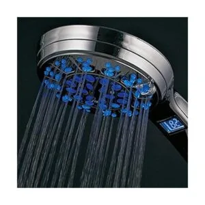 HotelSpa cabezal de regadera portátil de cromo LEDLCD