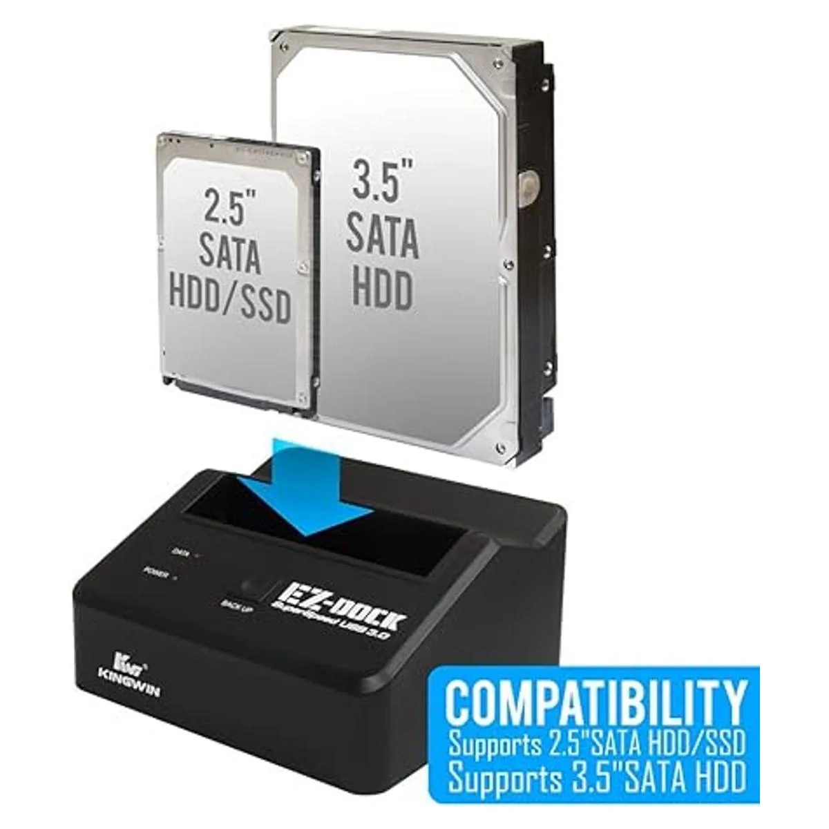 Kingwin 2 Bay USB 3.0 EZ Dock para 2.5inch y 3.5inch con_4