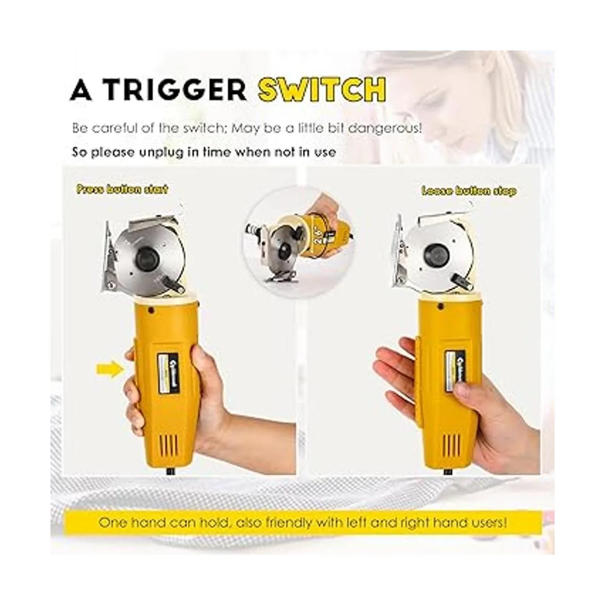 CGOLDENWALL Cortador de tela giratorio eléctrico tijeras_3