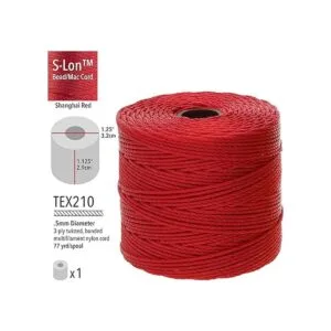 The Beadsmith Cordón SLon 18 Shanghai Color Rojo